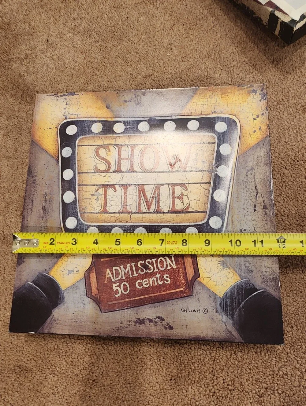 Show Time Canvas Wall Art - Vintage Marquee Style in Yellow and Black